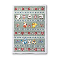 Pikachu, Fuecoco & Friends Pokémon Holiday Green Throw Blanket