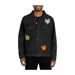 New! Articuno, Zapdos & Moltres Black Denim Jacket - Adult