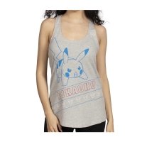 Pikachu Pokémon Sports Heather Gray Fitted Racerback Tank Top - Women