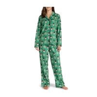 Pikachu Snowflakes Flannel Button-Up Pajama Set - Women