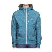 Munchlax Snack Time Teal Allover-Print Zip-Up Hoodie - Adult