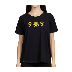 Pikachu & Sunflora Pokémon Nature: Spring Black Crew Neck T-Shirt - Women