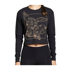 Eevee Pokémon Nature: Fall Black Heavyweight Crop Long-Sleeve Shirt - Women