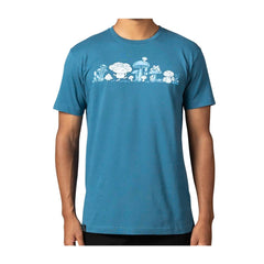 Mushroom Forest Pokémon Nature: Fall Blue Relaxed Fit Crew Neck T-Shirt - Adult
