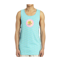 Pikachu Pokémon Lazy Summer Blue Fitted Tank Top - Men