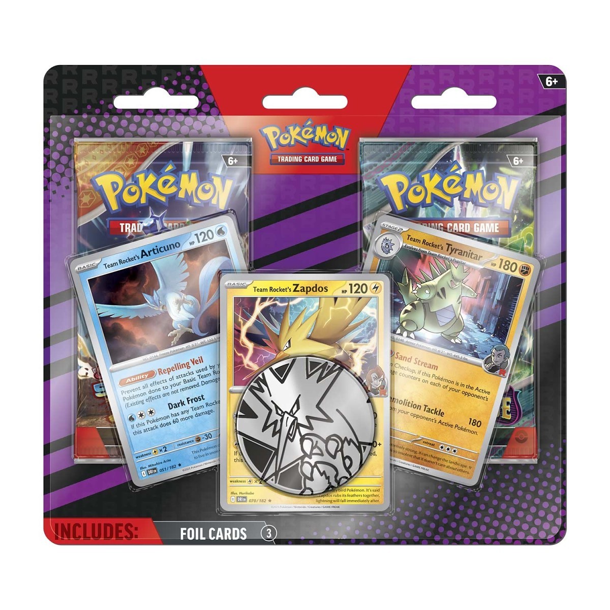 Pokémon TCG: 3 Team Rocket's Pokémon with 2 Booster Packs & Coin