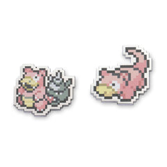Slowpoke & Slowbro Pokémon Pixel Pins (2-Pack)