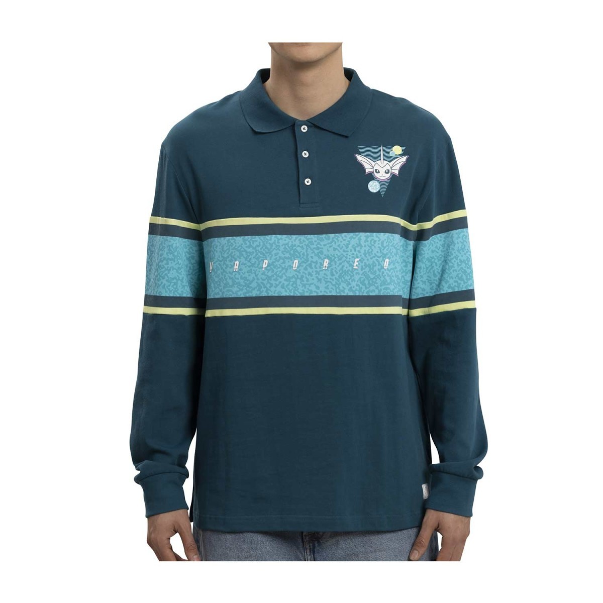 Eevee Evolutions: Vaporeon Long-Sleeve Polo Shirt - Adult