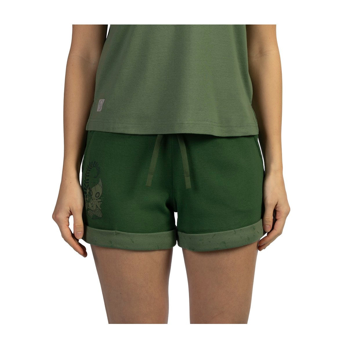 Celebi Pokémon Lounge Green Casual Shorts - Women