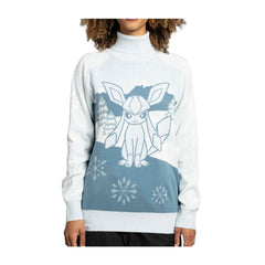 Glaceon Pokémon Holiday Blue Turtleneck Sweater - Adult
