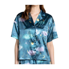 Jirachi Sleep Teal Button-Up Sleep Shirt - Women