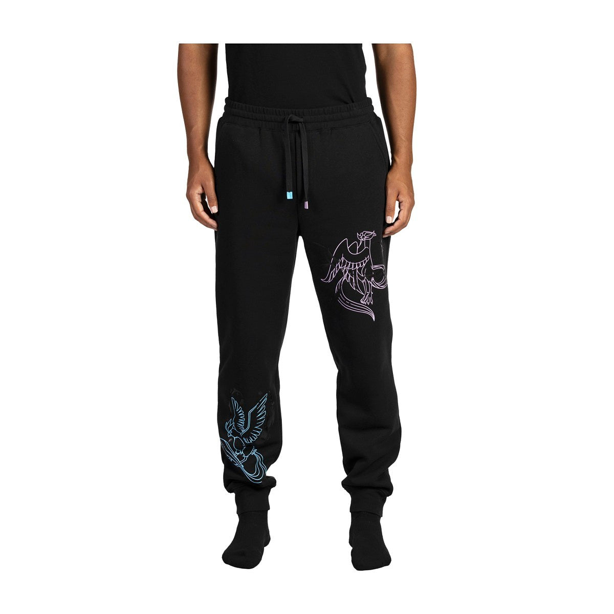 New! Articuno & Galarian Articuno Black Fleece Jogger Pants - Adult