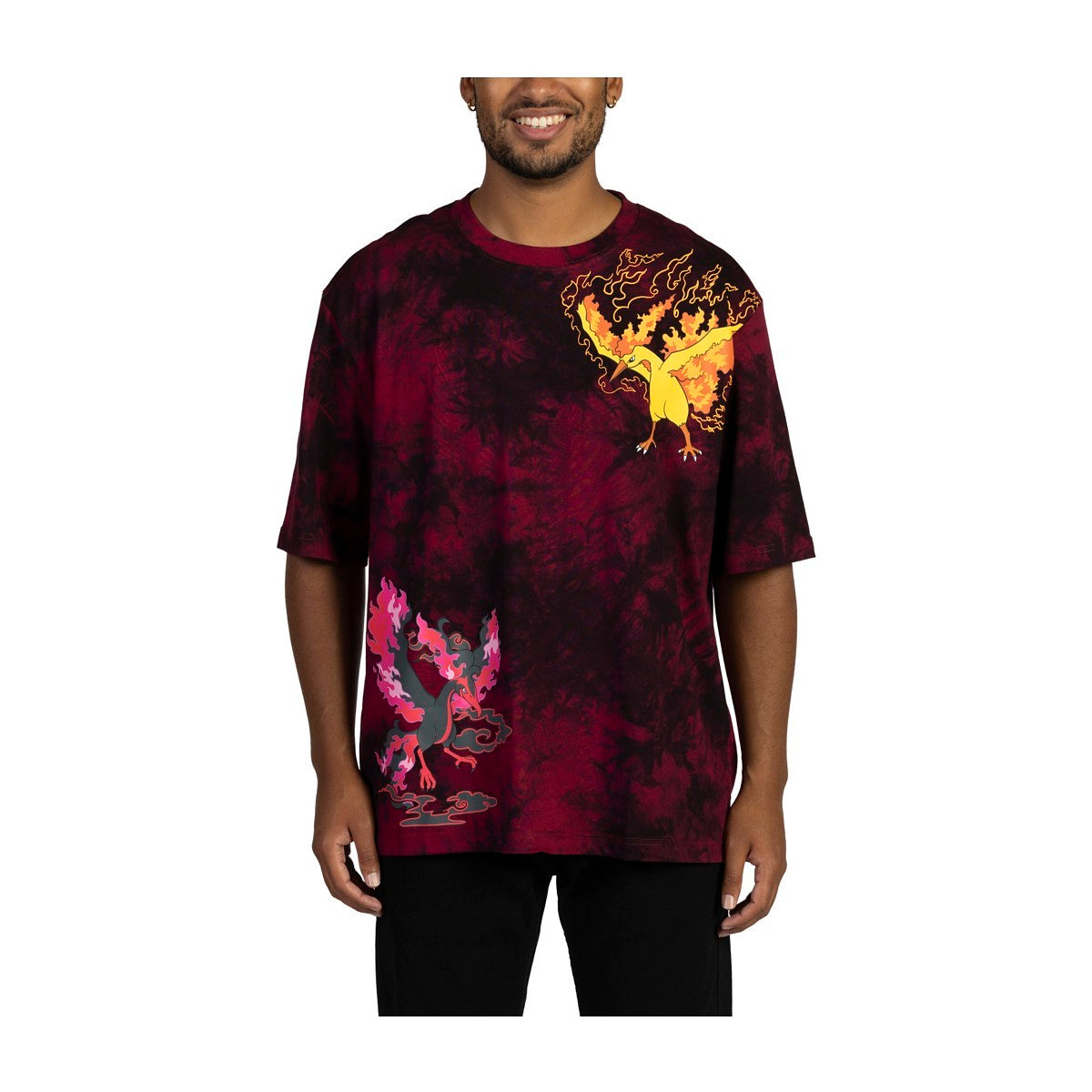 New! Moltres & Galarian Moltres Red Oversize T-Shirt - Adult