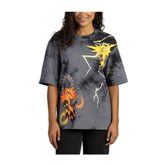 New! Zapdos & Galarian Zapdos Black Oversize T-Shirt - Adult