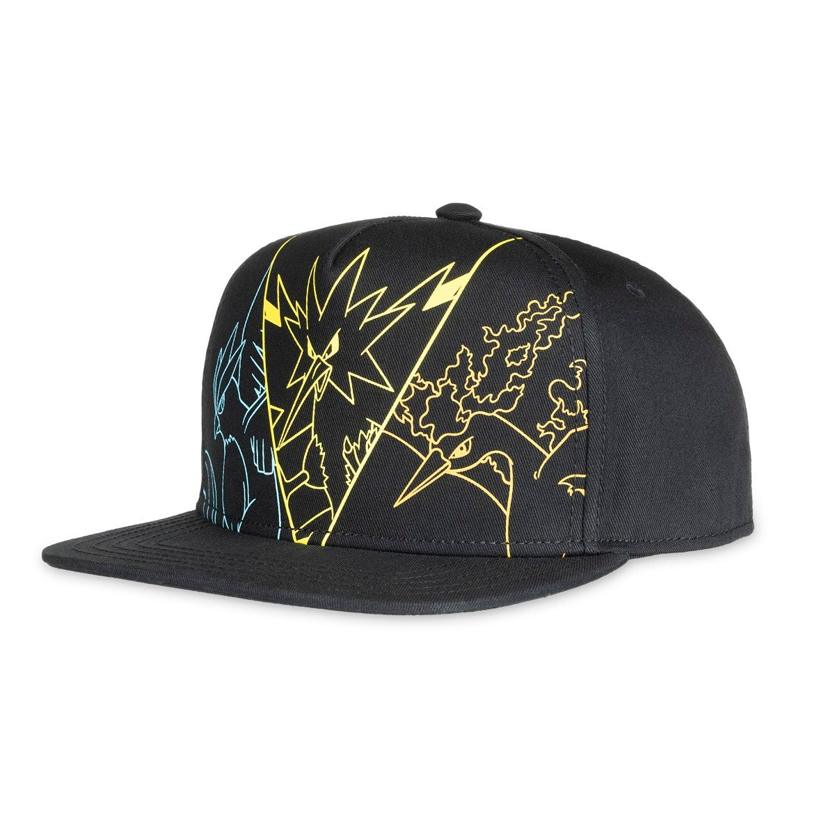 New! Articuno, Zapdos & Moltres Black Flat-Bill Hat (One Size-Adult)