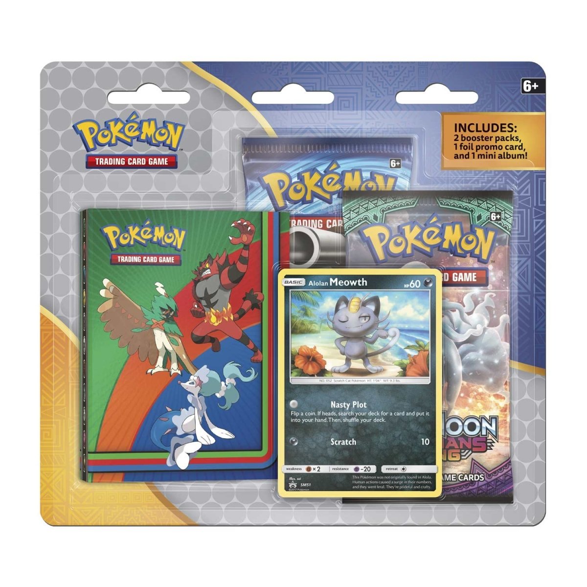 Pokémon TCG: 2 Booster Packs, Collector's Album & Alolan Meowth Promo Card