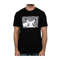 Pikachu & Silhouettes Black Relaxed Fit Crew Neck T-Shirt - Men