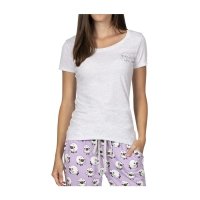 Wooloo Heather White Fitted Scoop Neck T-Shirt - Women