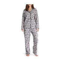 Kanto First Partner Holiday Flannel Button-Up Pajama Set - Women