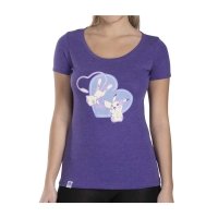 Pikachu & Mew Admiration Heather Purple Fitted Scoop Neck T-Shirt - Women