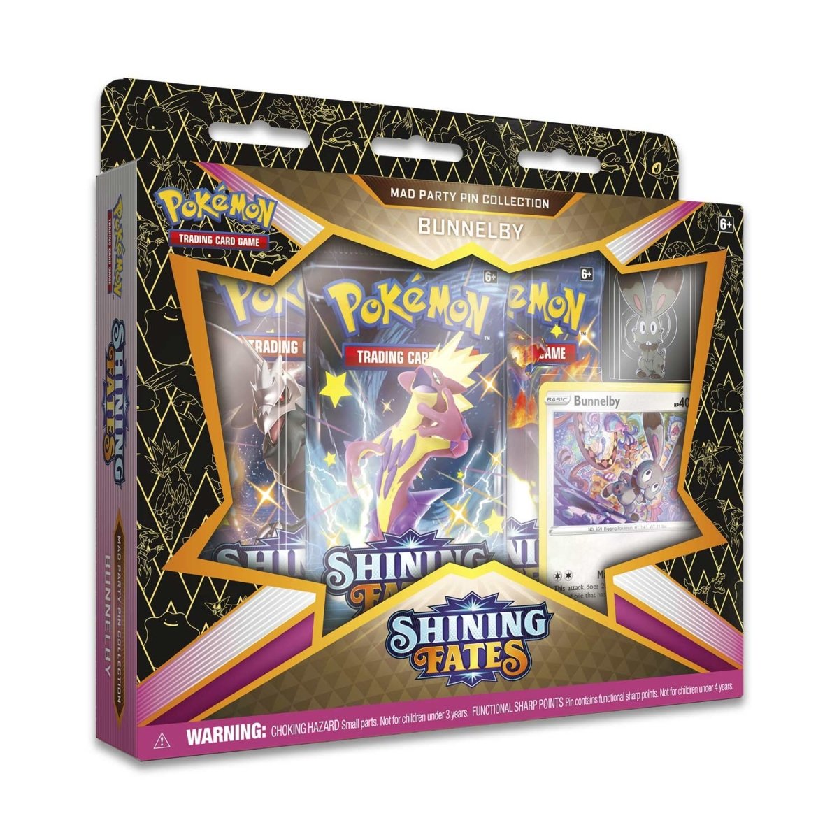 Pokémon TCG: Shining Fates Mad Party Pin Collection (Bunnelby)