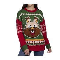 Greedent Red & Green Knit Sweater - Adult