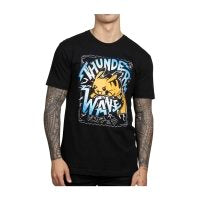 Pikachu Pokémon Greatest Hits Black Relaxed Fit Crew Neck T-Shirt - Adult
