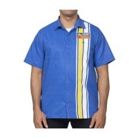 Pikachu Racing Stripes Short-Sleeve Button-Up Shirt - Adult