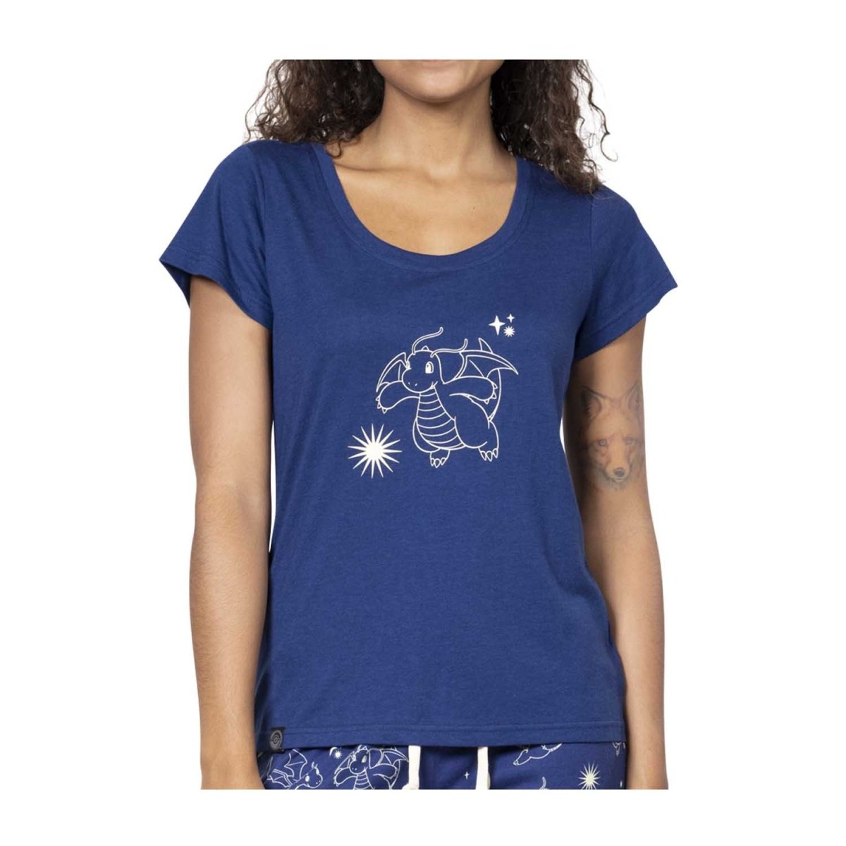 Dragonite Eve Navy Relaxed Fit Scoop Neck T-Shirt - Women