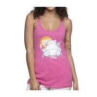 Snorlax Sunset Pink Fitted Racerback Tank Top - Women