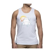 Snorlax Sunset Light Blue Fitted Tank Top - Men