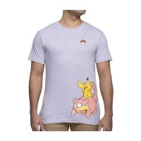 Pokémon Beach Days Heather Gray Relaxed Fit Crew Neck T-Shirt - Adult