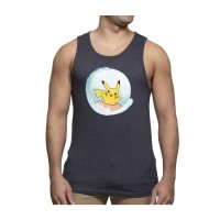 Pokémon Summer Days Dark Gray Fitted Tank Top - Men