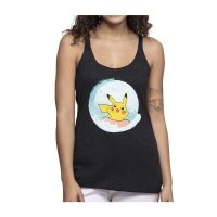 Pokémon Summer Days Heather Black Fitted Racerback Tank Top - Women