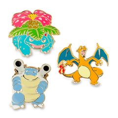 Venusaur, Charizard & Blastoise Pokémon Pins (3-Pack)