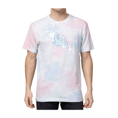 Dragonite & Friends Pokémon Take Flight Pink & Blue Tie-Dye Relaxed Fit Crew Neck T-Shirt - Adult