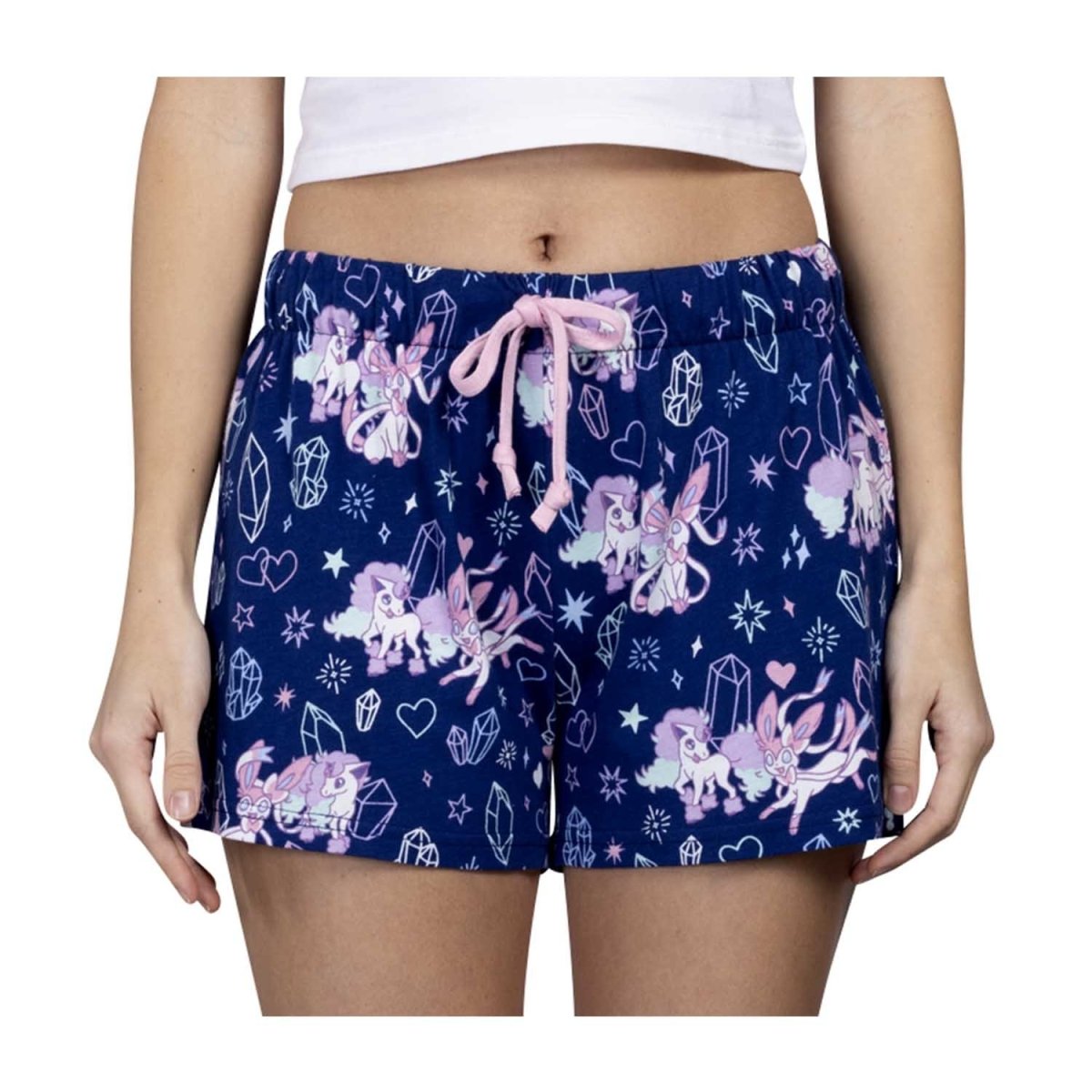 Galarian Ponyta & Sylveon Friendship Navy Lounge Shorts - Women