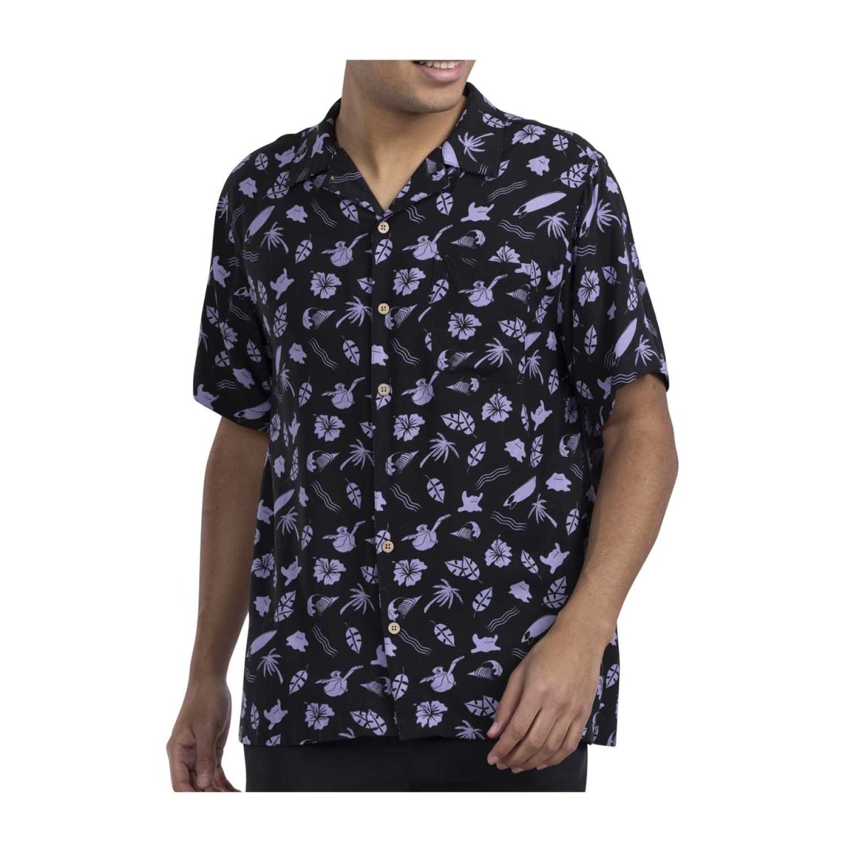 Pokémon Tropical Ditto & Pelipper Black Tropical Shirt - Men