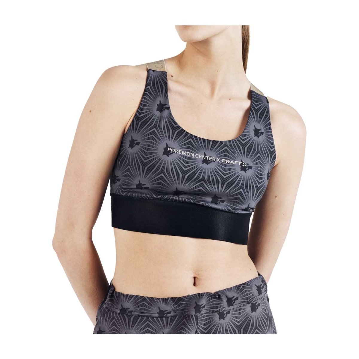 Pokémon Center × Craft: Pikachu Core Charge Black Sports Top - Women