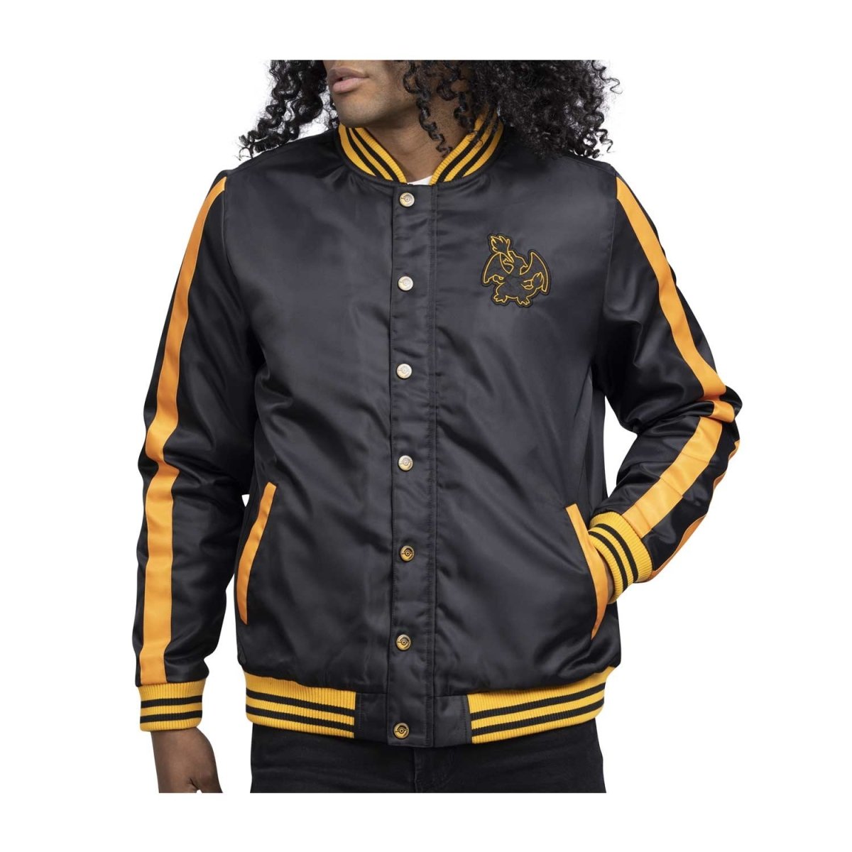 Charizard Pokémon Jackets Black Insulated Snap-Down Jacket - Adult