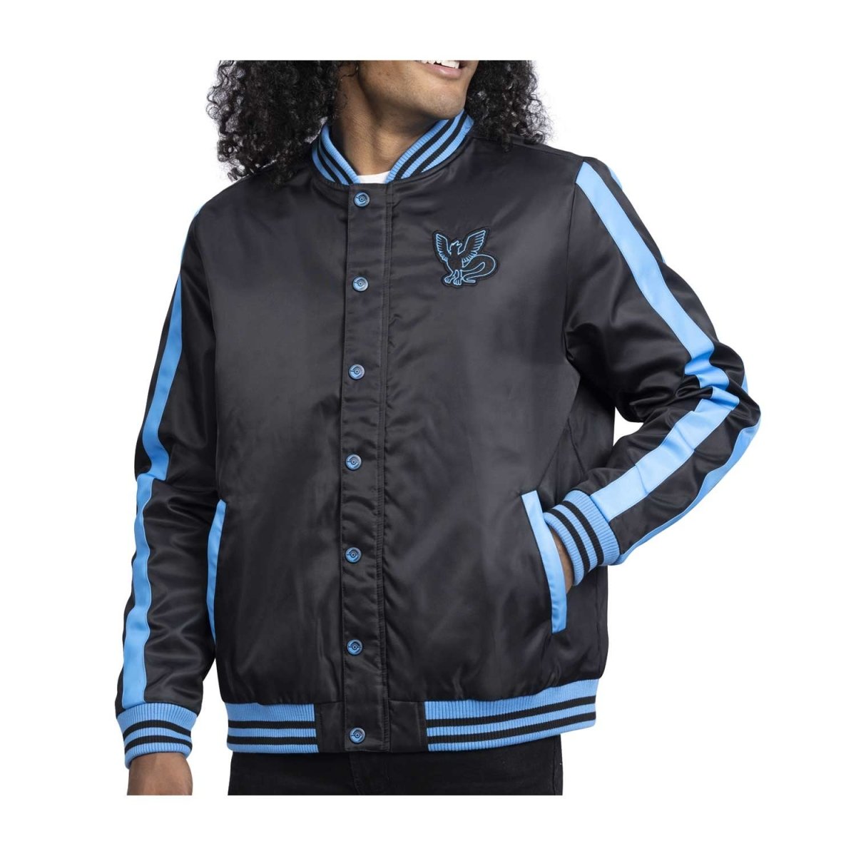 Articuno Pokémon Jackets Black Insulated Snap-Down Jacket - Adult
