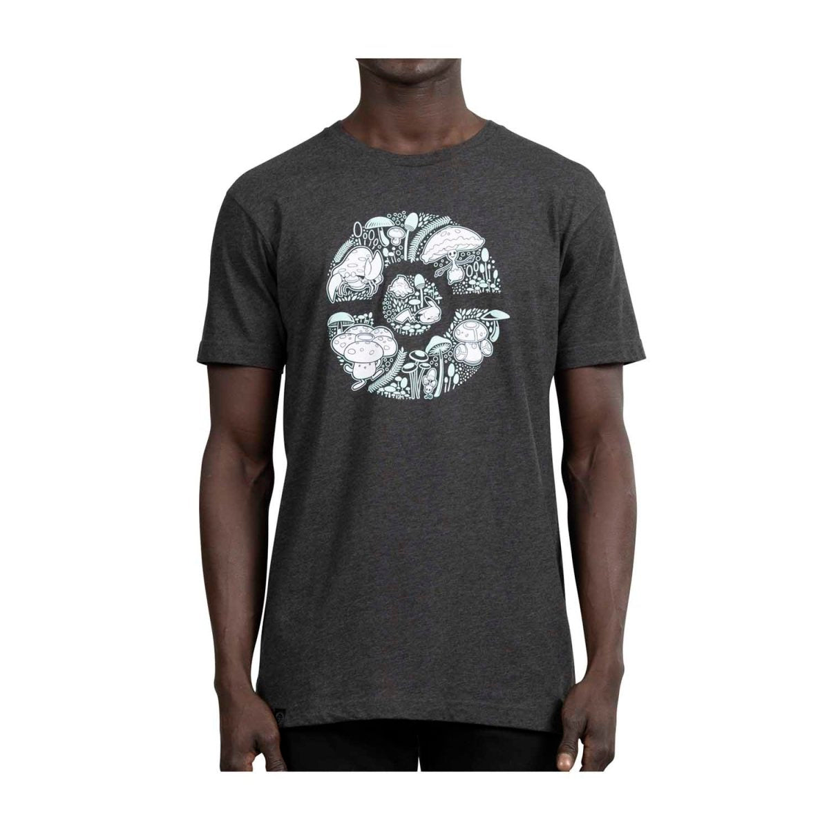 Pikachu & Friends Pokémon Nature: Spring Dark Gray Relaxed Fit Crew Neck T-Shirt - Adult