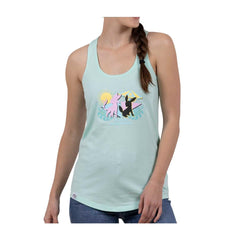 Espeon & Umbreon Summer Fun Light Green Fitted Racerback Tank Top - Women