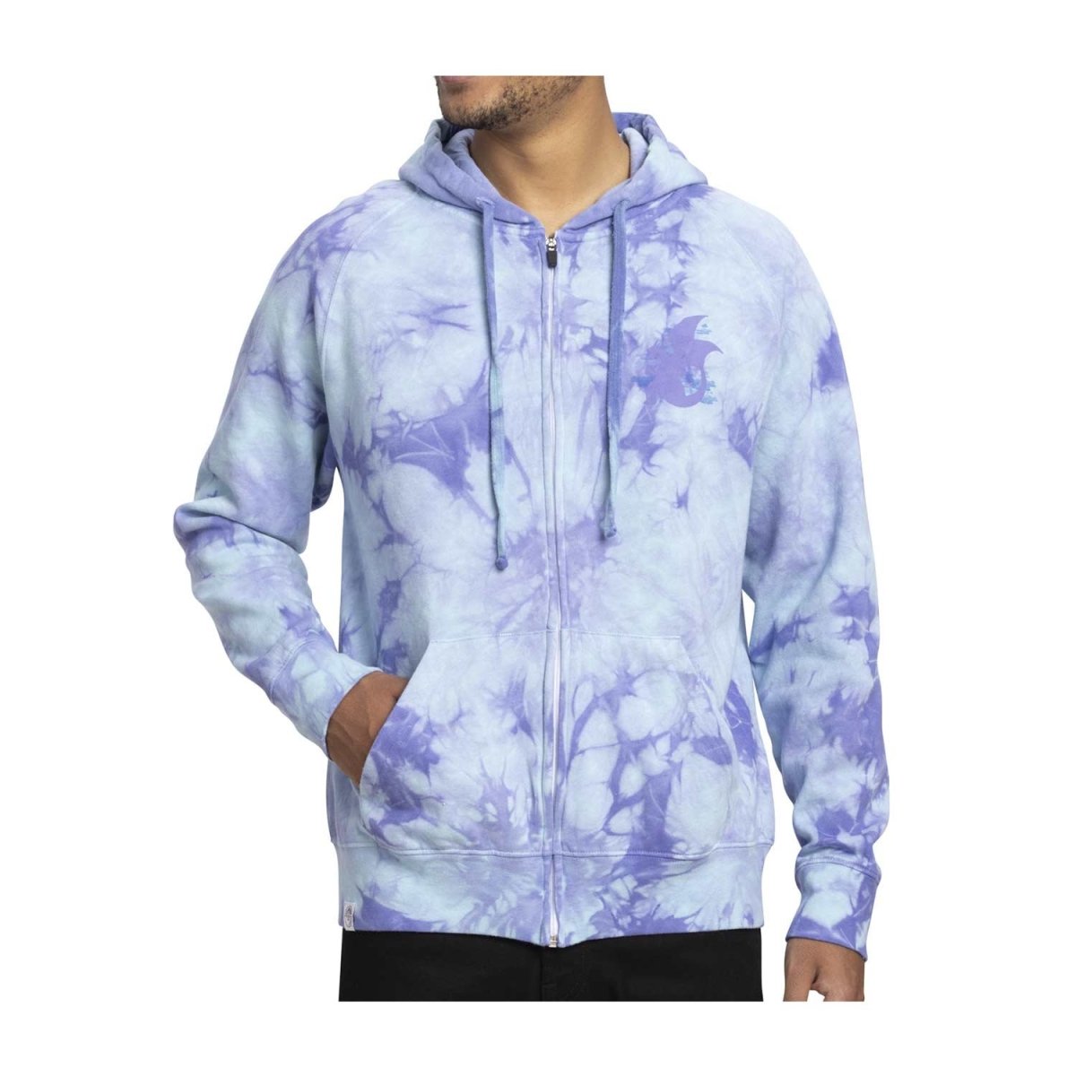 Charmander, Charmeleon & Charizard Pokémon Take Flight Blue Tie-Dye Zip-Up Hoodie - Adult