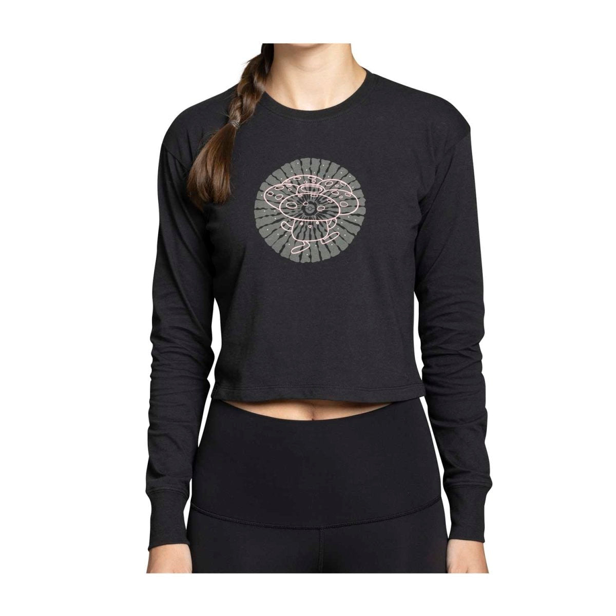 Pikachu, Shiinotic & Friends Pokémon Nature: Fall Black Heavyweight Crop Long-Sleeve Shirt - Women