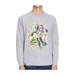 Rosa Pokémon Trainers Heather Gray French Terry Crew Neck Sweatshirt - Adult