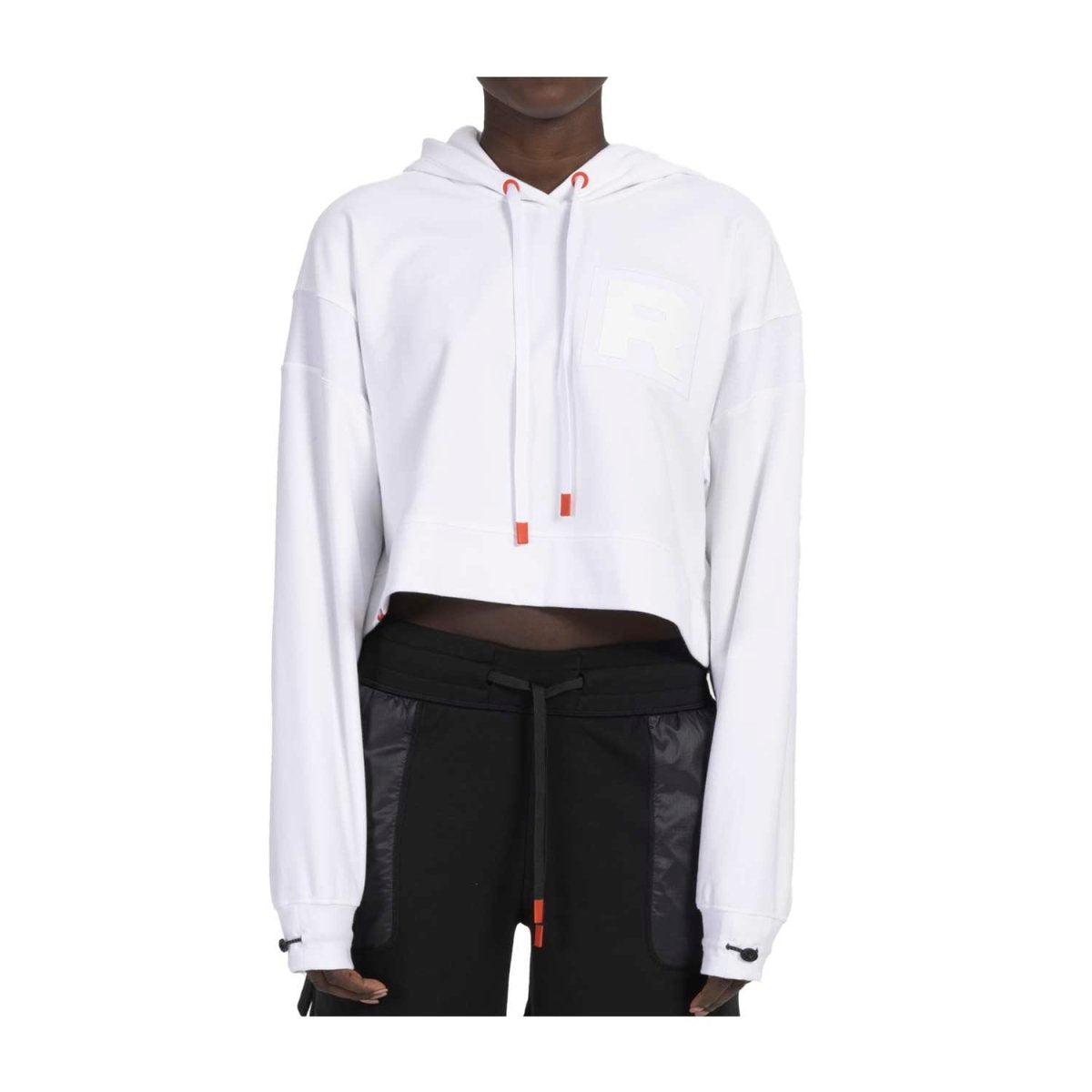 Team Rocket HQ Collection White Fleece Crop Hoodie - Adult
