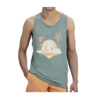 Pikachu, Jigglypuff & Ludicolo Pokémon Summer Days Olive Fitted Tank Top - Men
