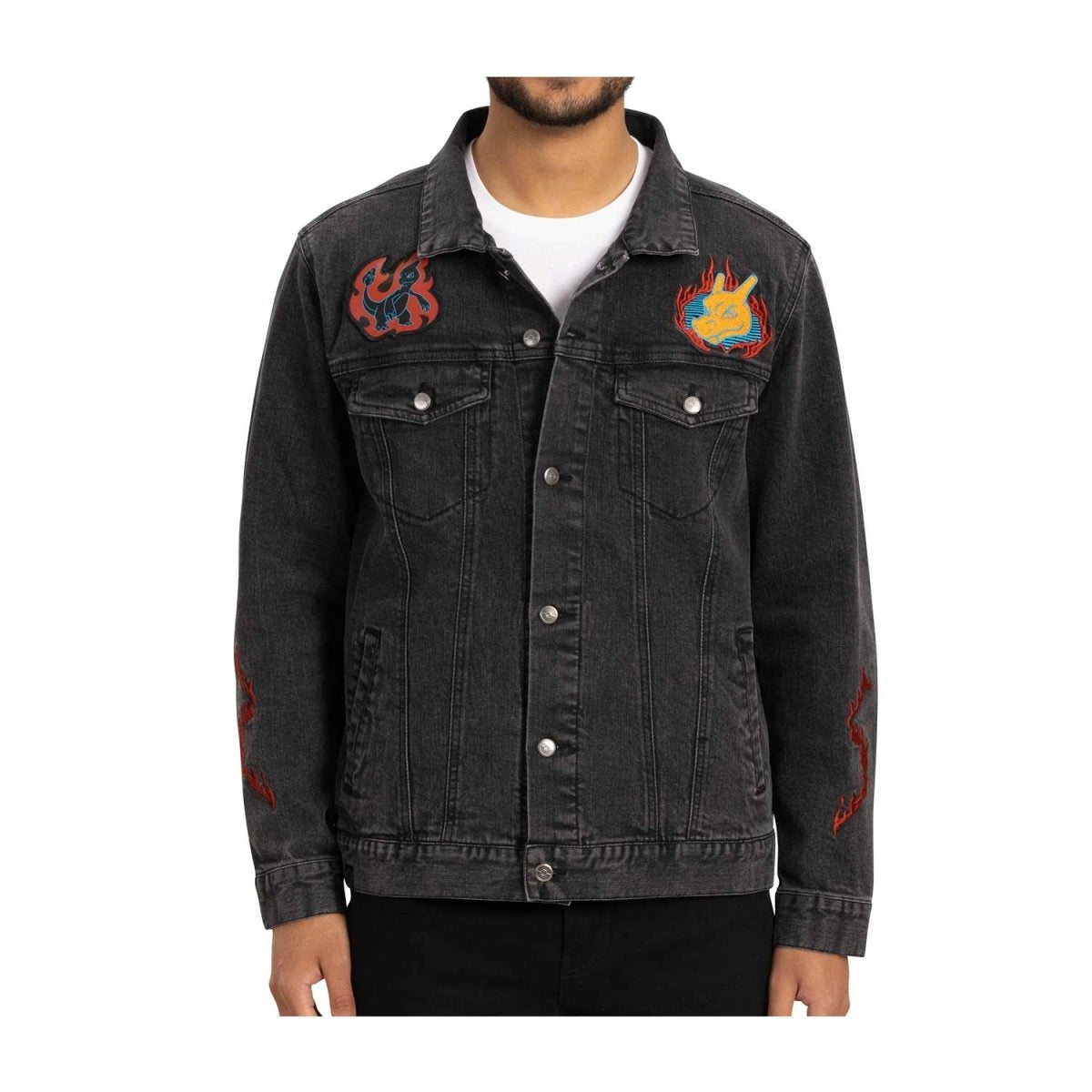 Charizard Black Denim Jacket - Adult