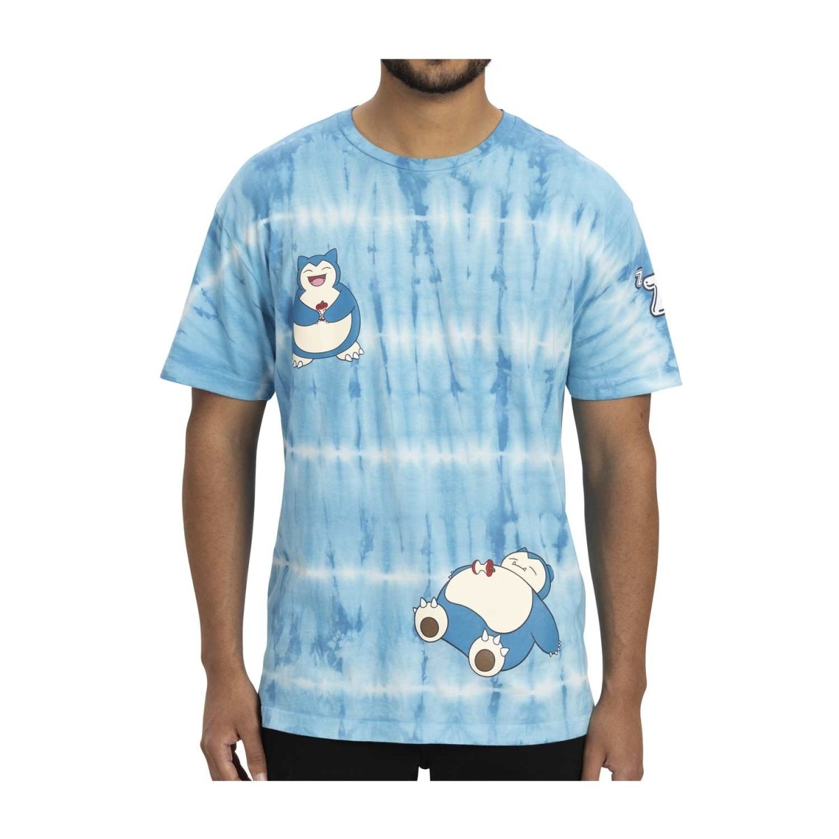 Snorlax Blue Tie-Dye Relaxed Fit Crew Neck T-Shirt - Adult
